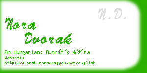 nora dvorak business card